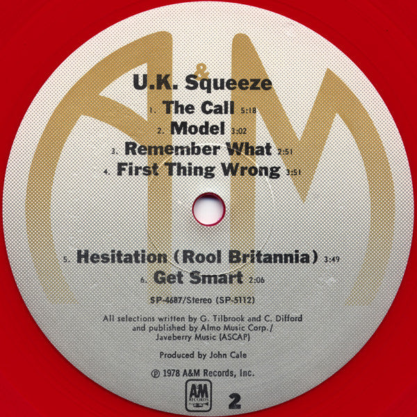 Squeeze (2) : U.K. Squeeze (LP, Album, Ltd, Red)