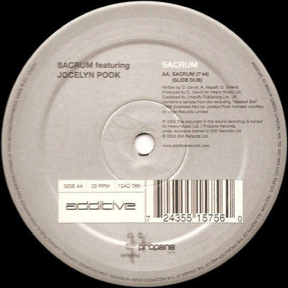 Sacrum Featuring Jocelyn Pook : Sacrum (12")