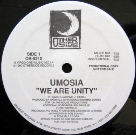 Umosia : We Are Unity (12", Promo)