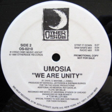 Umosia : We Are Unity (12", Promo)