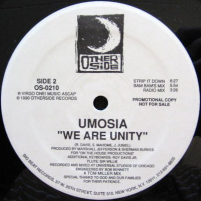 Umosia : We Are Unity (12", Promo)