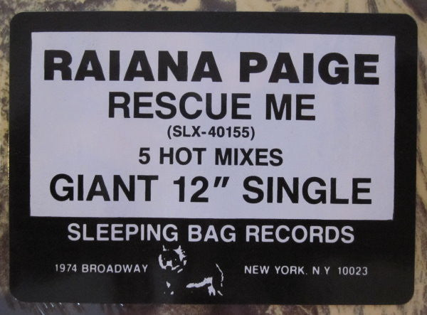 Raiana Paige : Rescue Me (12")
