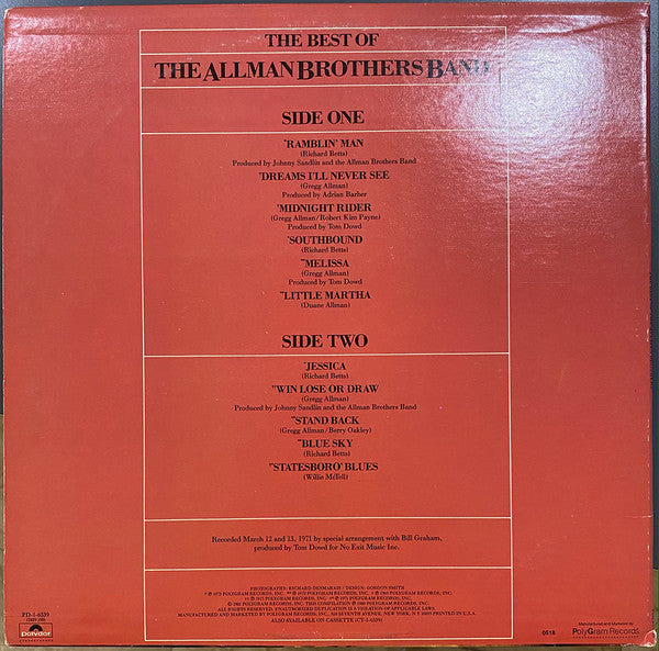 The Allman Brothers Band : The Best Of The Allman Brothers Band (LP, Comp)