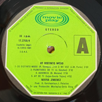María Jiménez : De Distinto Modo (LP, Album)
