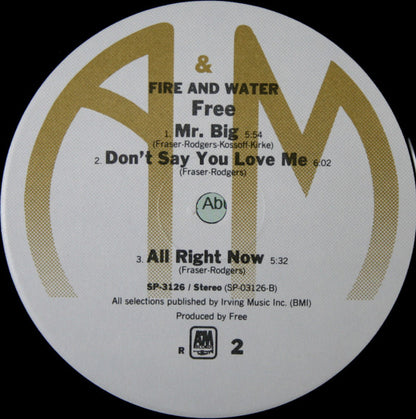 Free : Fire And Water (LP, Album, RE, RCA)
