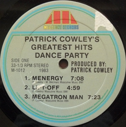 Patrick Cowley : Patrick Cowley's Greatest Hits Dance Party (LP, Comp, Mixed)