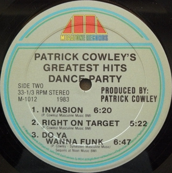 Patrick Cowley : Patrick Cowley's Greatest Hits Dance Party (LP, Comp, Mixed)
