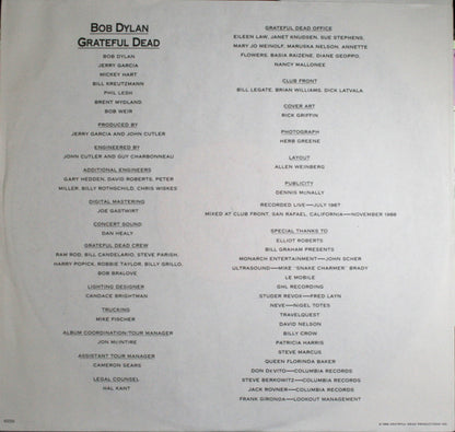 Bob Dylan & The Grateful Dead : Dylan & The Dead (LP, Album)
