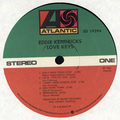 Eddie Kendricks : Love Keys (LP, Album, Spe)