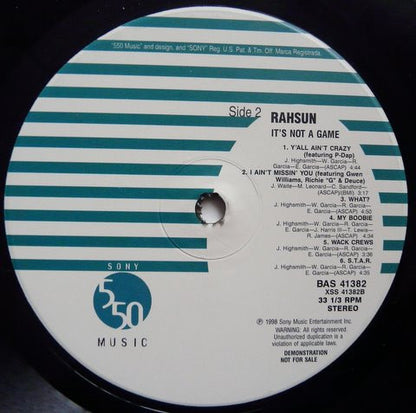 RahSun : It's Not A Game (LP, Album, Promo, Cle)