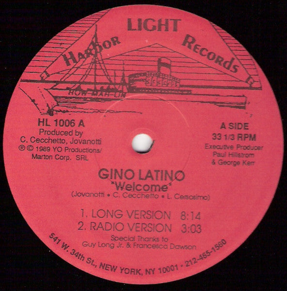 Gino Latino : Welcome / Yo (12")