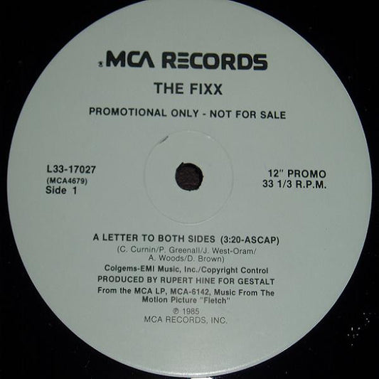 The Fixx : A Letter To Both Sides (12", Single, Promo)
