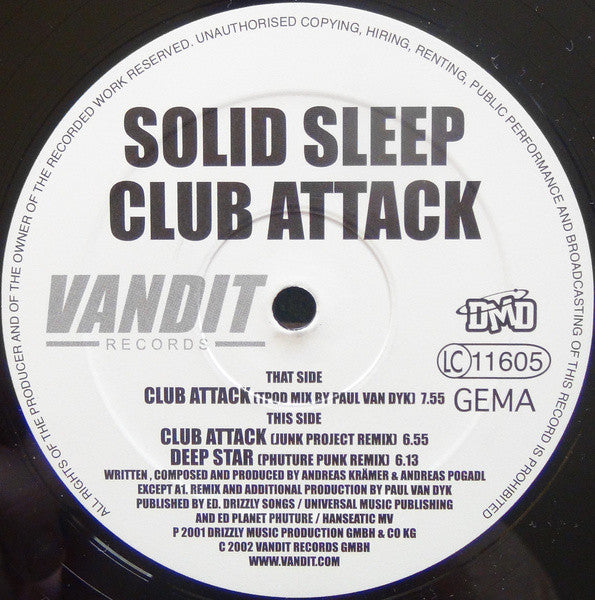 Solid Sleep : Club Attack (12")