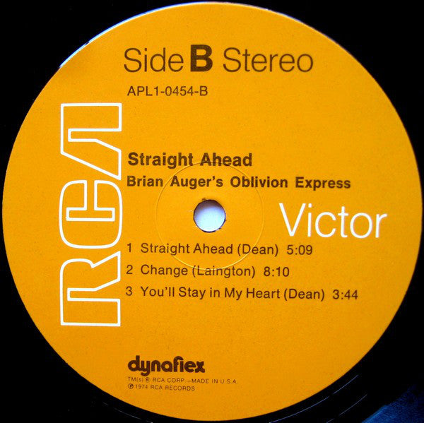 Brian Auger's Oblivion Express : Straight Ahead (LP, Album, Ind)