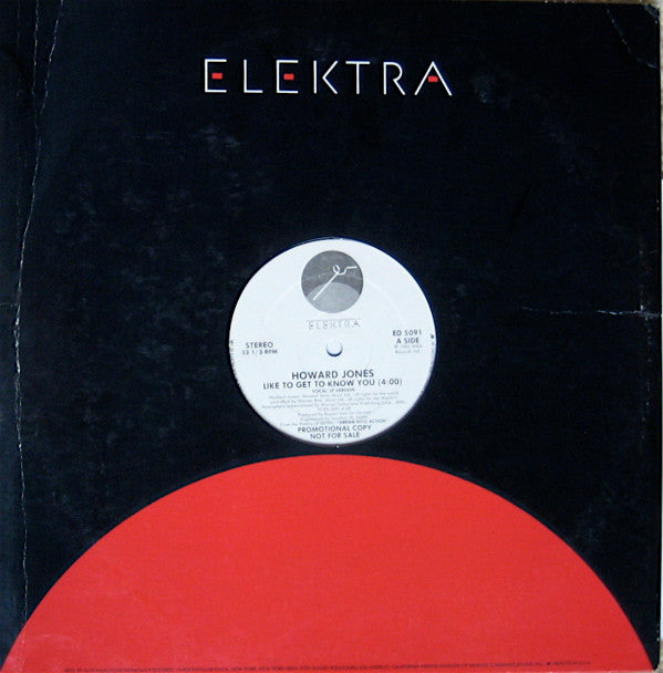 Howard Jones : Like To Get To Know You (12", Single, Promo)