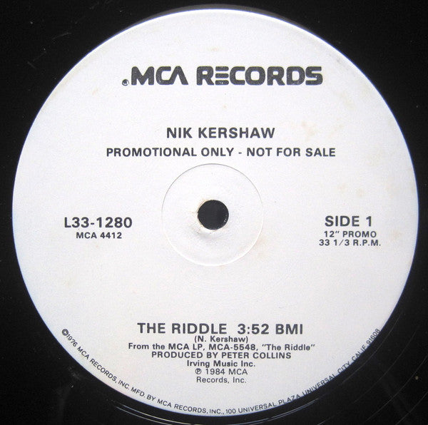 Nik Kershaw : The Riddle (12", Promo)