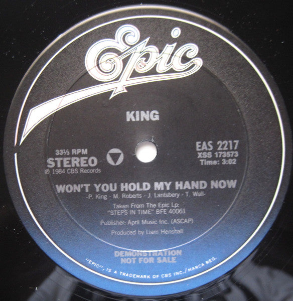 King : Won't You Hold My Hand Now (12", Promo)