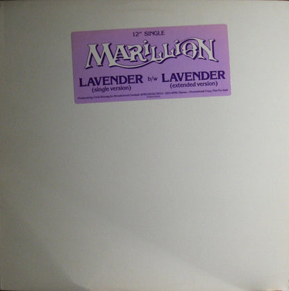 Marillion : Lavender (12", Single, Promo)