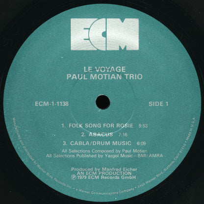 Paul Motian Trio : Le Voyage (LP, Album)