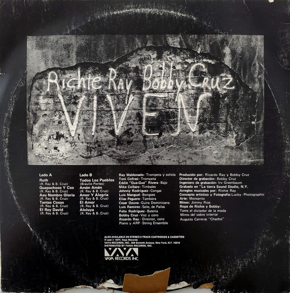 Ricardo Ray & Bobby Cruz : Viven (LP, Album, Gat)