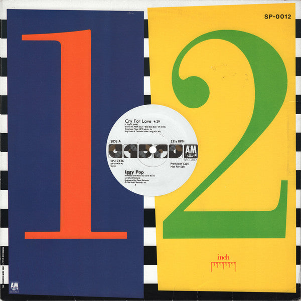 Iggy Pop : Cry For Love (12", Single, Promo)