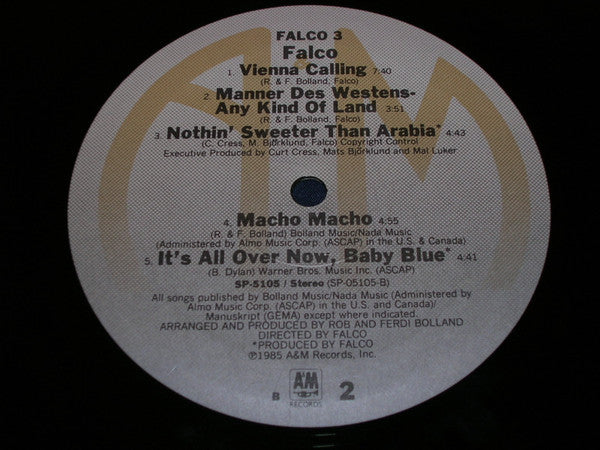 Falco : Falco 3 (LP, Album, B -)