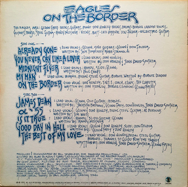 Eagles : On The Border (LP, Album, San)