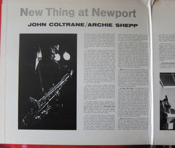 John Coltrane / Archie Shepp : New Thing At Newport (LP, Album, Mono, Gat)