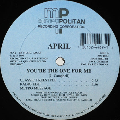 April (2) : You're The One For Me (12", Blu)