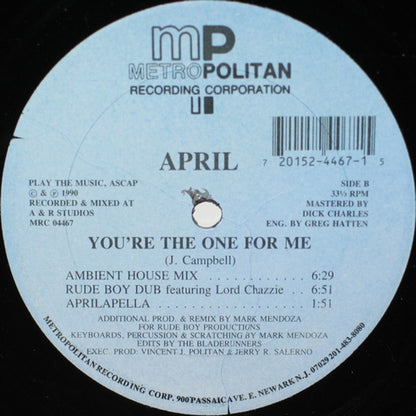 April (2) : You're The One For Me (12", Blu)
