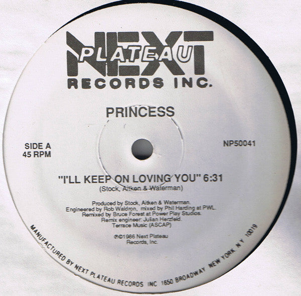 Princess : I'll Keep On Loving You (12", Promo)