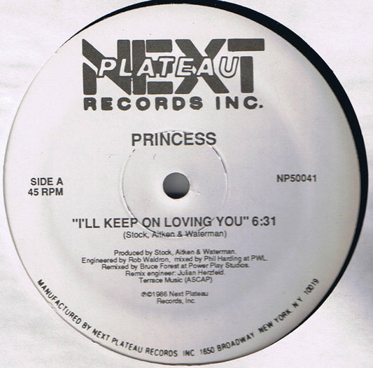 Princess : I'll Keep On Loving You (12", Promo)