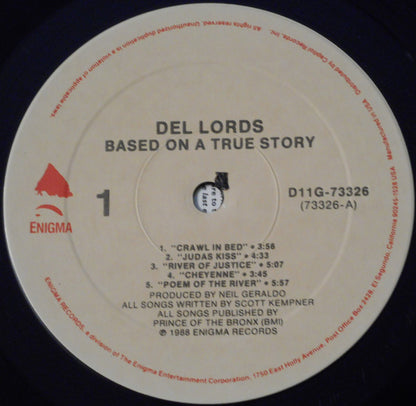 The Del Lords : Based On A True Story (LP, Album, Spe)