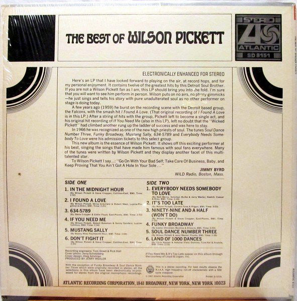 Wilson Pickett : The Best Of Wilson Pickett (LP, Comp, CT)