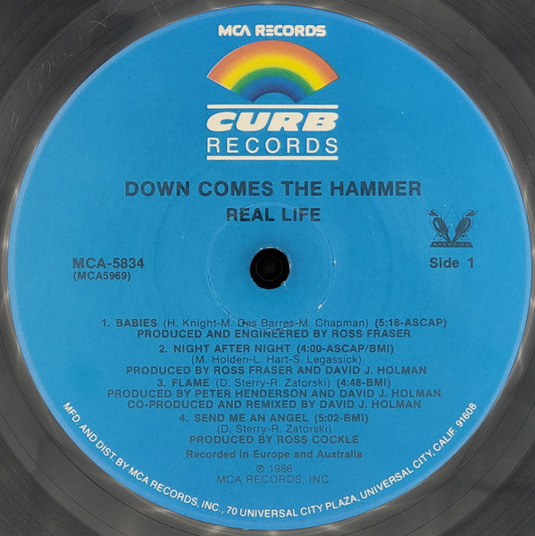 Real Life : Down Comes The Hammer (LP, Album, Pic)