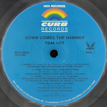 Real Life : Down Comes The Hammer (LP, Album, Pic)
