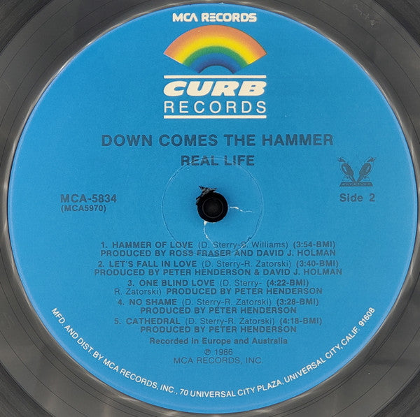 Real Life : Down Comes The Hammer (LP, Album, Pic)