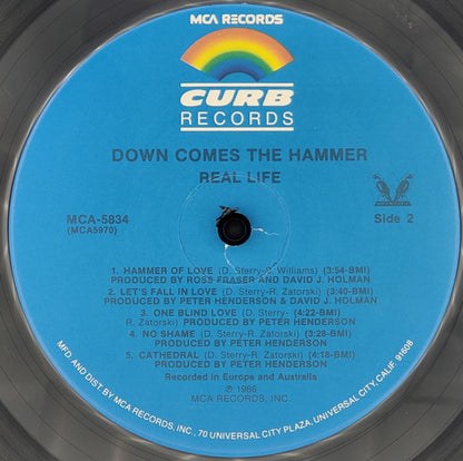 Real Life : Down Comes The Hammer (LP, Album, Pic)
