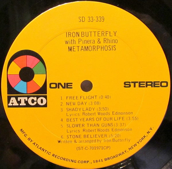 Iron Butterfly With Mike Pinera & El Rhino : Metamorphosis (LP, Album, CP )