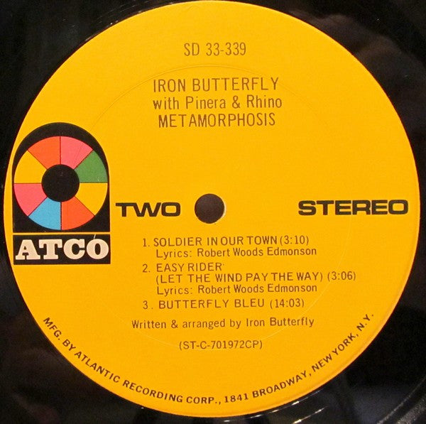 Iron Butterfly With Mike Pinera & El Rhino : Metamorphosis (LP, Album, CP )