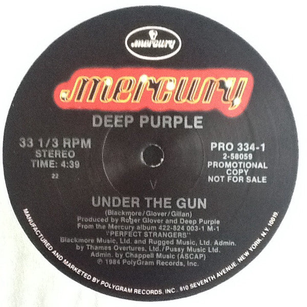 Deep Purple : Nobody's Home / Under The Gun (12", Single, Promo)