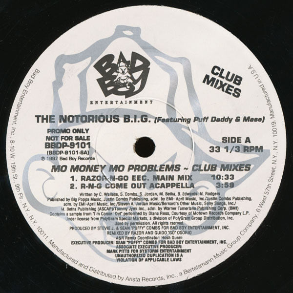 Notorious B.I.G. : Mo Money Mo Problems (Club Mixes) (12", Promo)