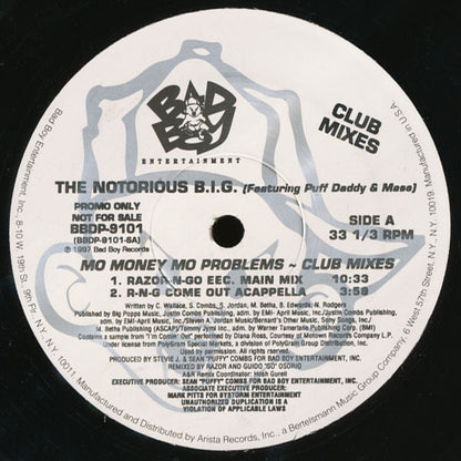 Notorious B.I.G. : Mo Money Mo Problems (Club Mixes) (12", Promo)