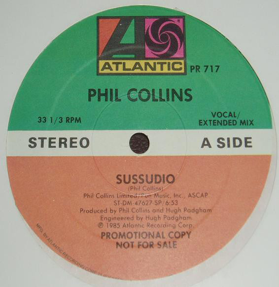 Phil Collins : Sussudio (12", Promo)