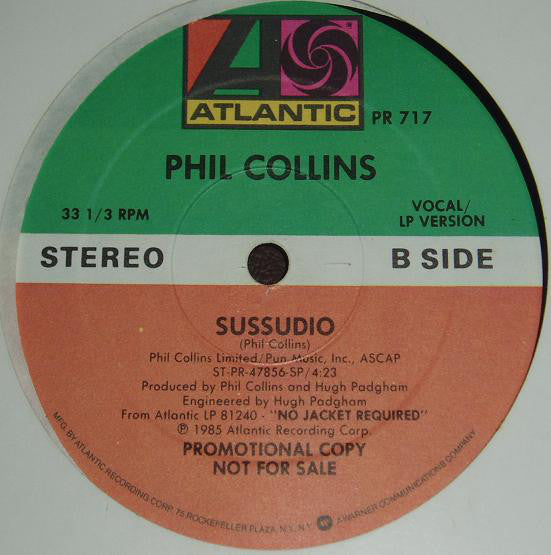 Phil Collins : Sussudio (12", Promo)