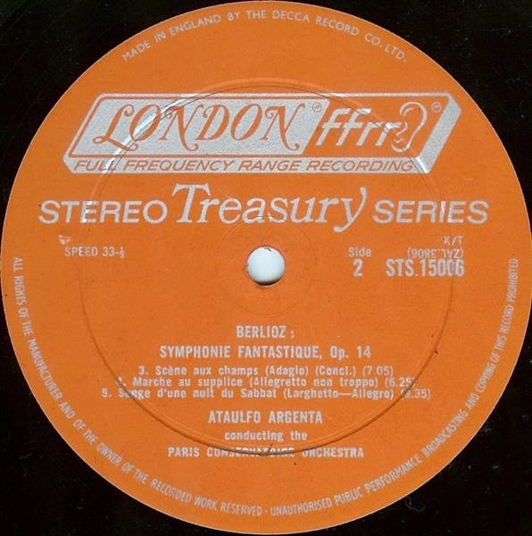 Hector Berlioz, Orchestre De La Société Des Concerts Du Conservatoire, Ataúlfo Argenta : Symphonie Fantastique Op. 14 (LP, Album, RE)