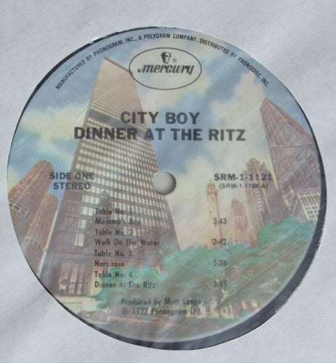 City Boy : Dinner At The Ritz (LP, Album, Ter)