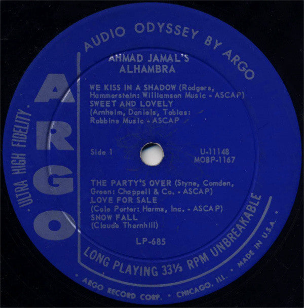 Ahmad Jamal : Ahmad Jamal's Alhambra (LP, Album, Mono)