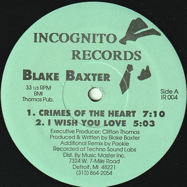 Blake Baxter : Crimes Of The Heart (12", Lig)