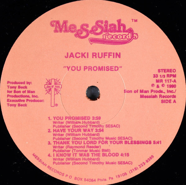 Jackie Ruffin : You Promised (LP)